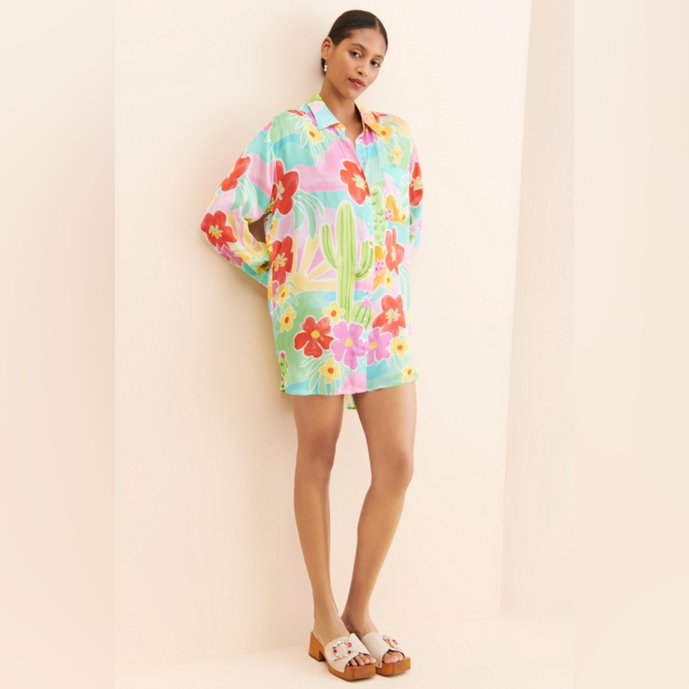 Spell & The Gypsy Collective x Free People Margi Hour Shirt Dress sz XS